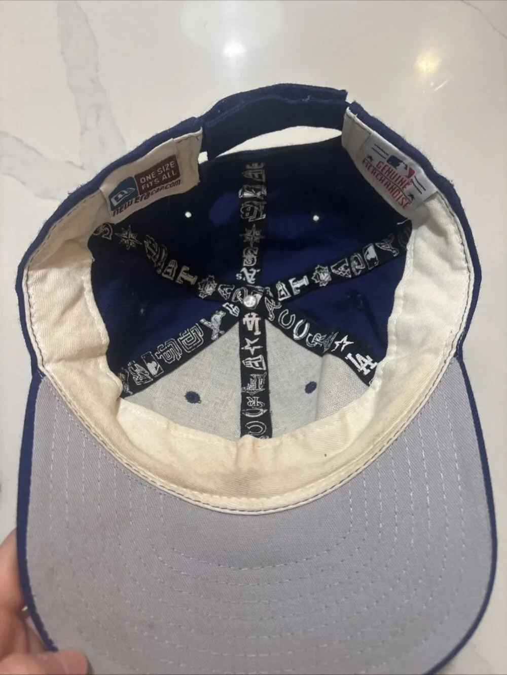 Vintage Chicago Cubs Logo Athletic MLB Snapback Hat Blue Red Baseball Cap